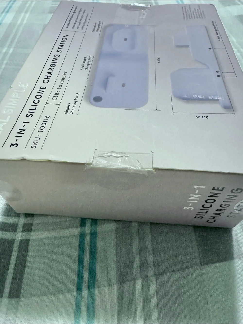 RealSimple Gray Silicone 3-in-1 Charging Station for Phone, Watch & Earbuds